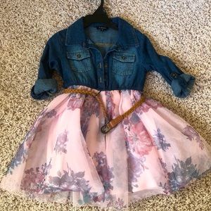 Toddler size 4T denim and petty coat dress